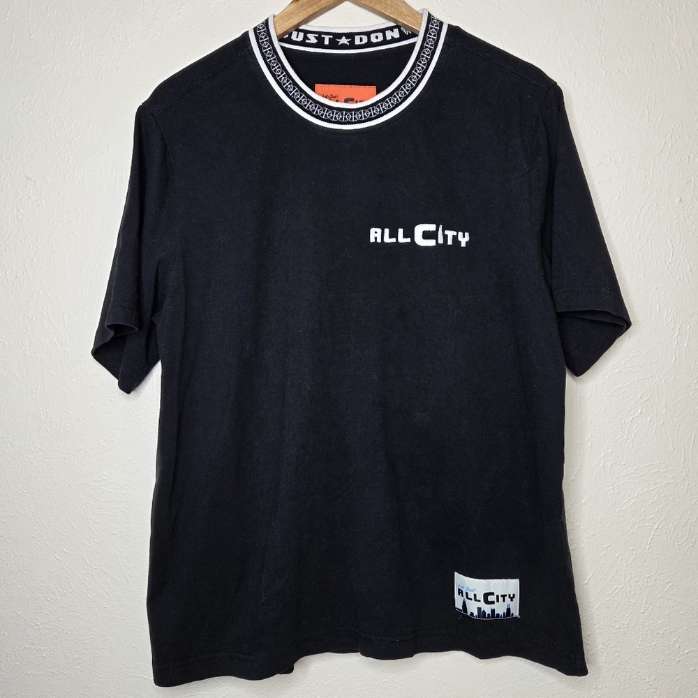 Just Don ALL CITY Tee Black Graphic Shirt Size M Streetwear